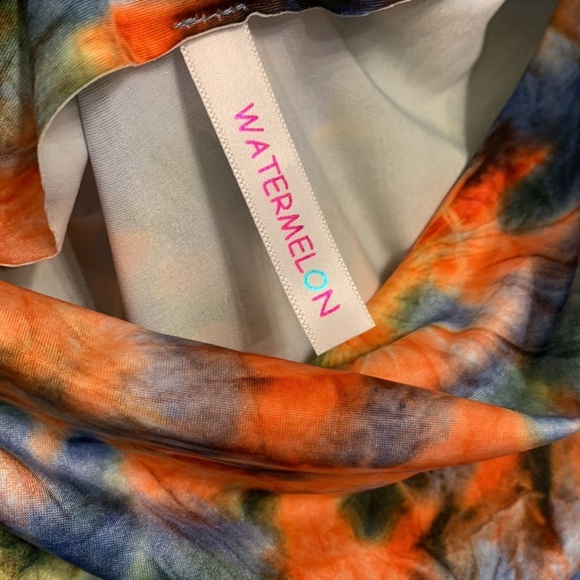 Watermelon Tie Dye long sleeve Romper Plus size 3X - Picture 6 of 9